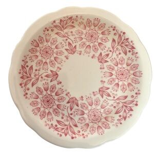 Vintage Buffalo China Red & White Floral Print 7” Plate Replacement